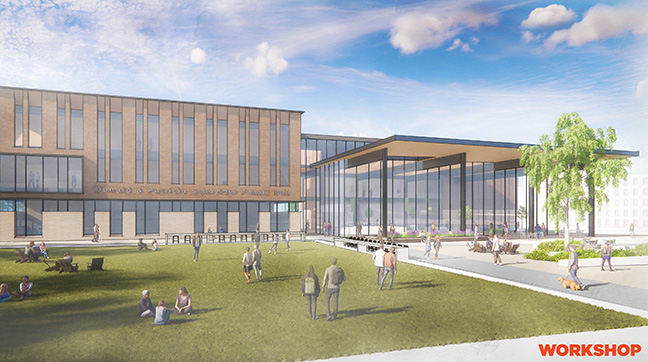 Rendering of new building by Workshop Architects of Milwaukee